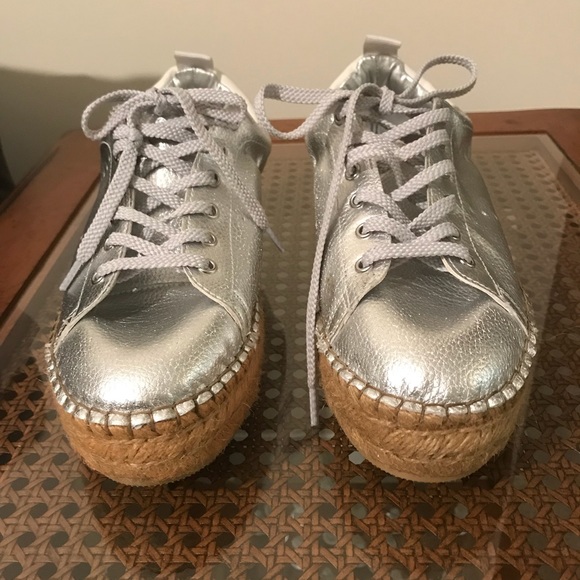 silver platform espadrilles